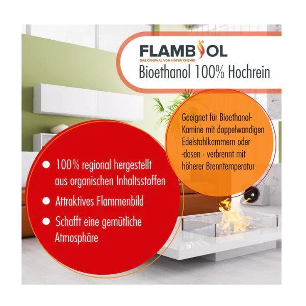 FLAMBIOL® Bioethanol 100 % hochrein – 540 × 1-L-Flaschen